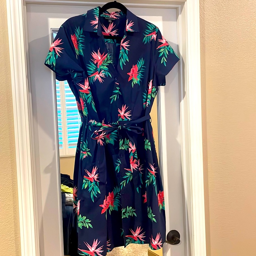 Brooks Brothers Summer Hawaiian Print Shirt Dress Sz 16